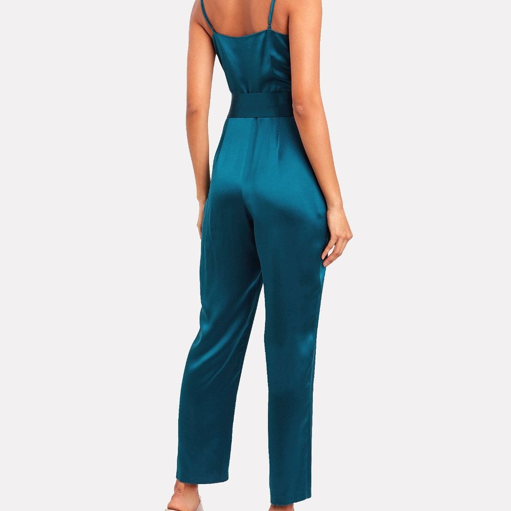 Teal Silk Jumpsuit - size 2